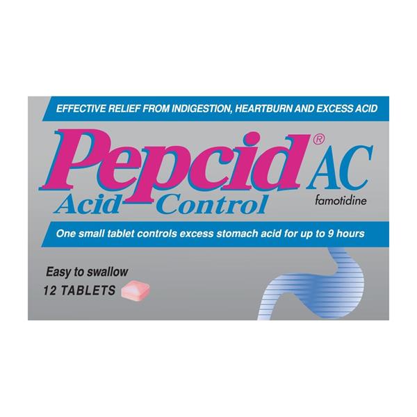 Pepcid AC Acid Control Famotidine Tablets 12 Pack