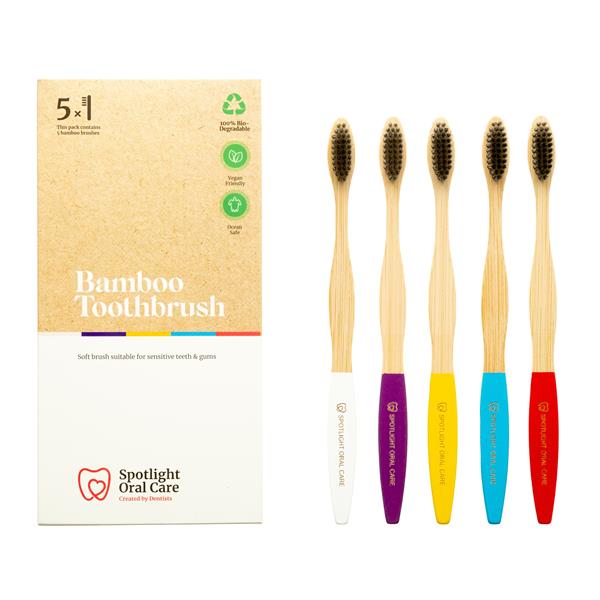 Spotlight Oral Care Bamboo Toothbrush 5 Piece