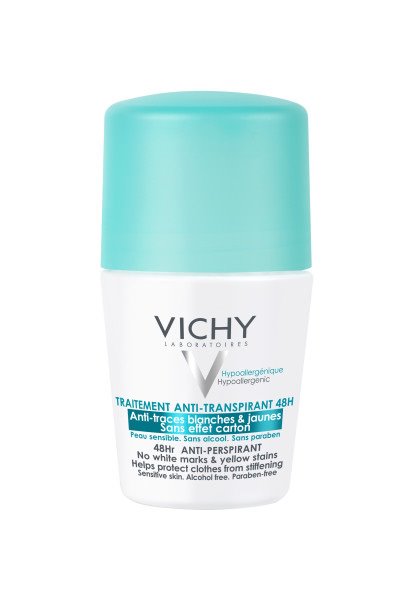 Vichy 48hr Anti-Perspirant Roll On - No White Marks and Yellow Stains