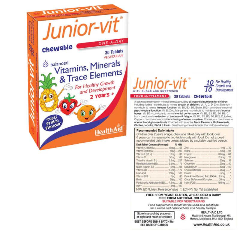 Health Aid Junior-Vit Chewable Vitamins & Minerals