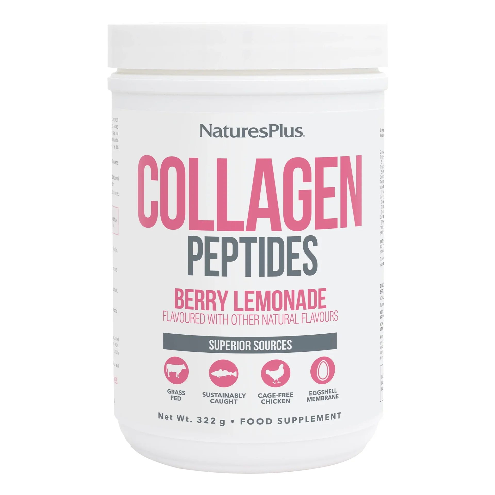 Natures Plus Collagen Peptides Powder Berry Lemonade 322g